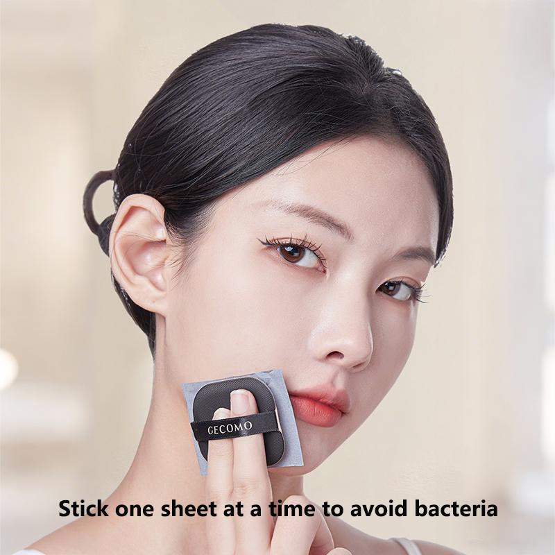 100 Sheets Portable Face Oil Absorbing Sheets with Mirror Case & Puff,Oil Blotting Paper Facial Care Absorbs Face Oil Unisex