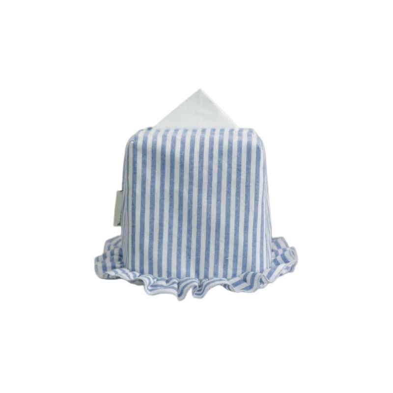 Cotton Fabric Tissue Box Cover, Lined Tissue Holder with Gathered Edge, for Bedroom Shelves in Daily Use