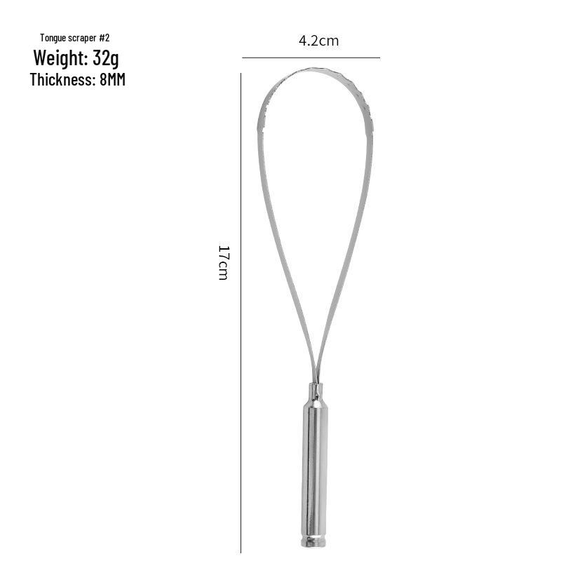 Stainless Steel Single-Handle Tongue Scraper for Oral Hygiene