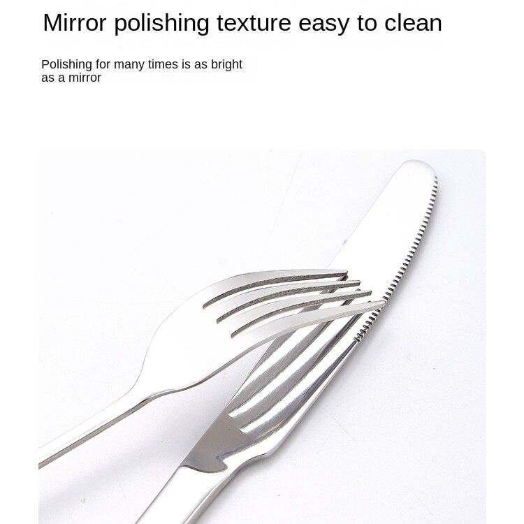 Stainless Steel Tableware, Western Cuisine, Steak, Knife, Fork, Spoon, Plate Set, Outdoor Camping, Portable Bag Set