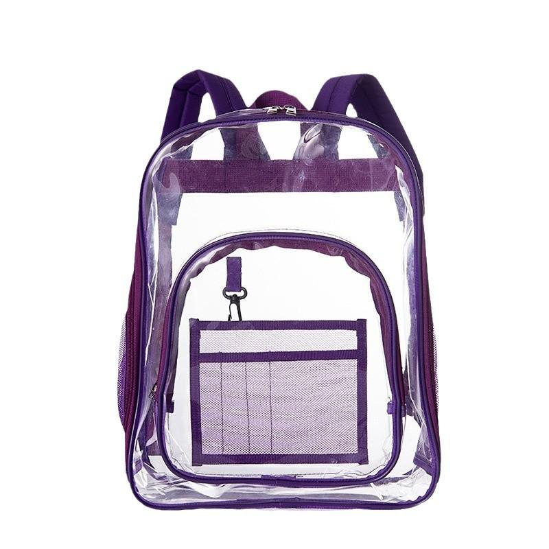 Transparent Waterproof Double Shoulder PVC Backpack - Large Capacity Student and Travel Bag for Kids