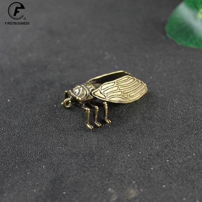 Antique Copper Cicada Figurines Home Decor Accessories Vintage Brass Animal Statue Small Ornaments Office Desk Decorations Craft