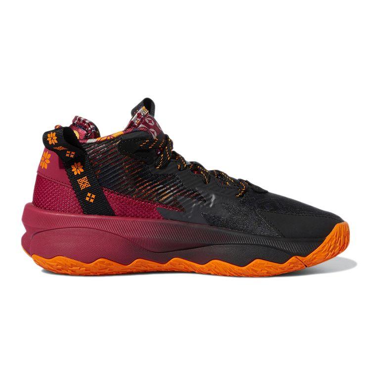 Adidas D Lillard 8 Comfortable Durable Mid-Top Kids Basketball Shoes Kids Basketball Shoes Black Red GW3862
