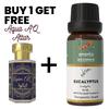 Eucalyptus Essential Oil for Aromatherapy & Home Fragrance with Free Aqua Attar | Essential Oil for Diffuser 10 Ml