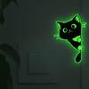Luminous Peel & Stick Cat Wall Decals Self-Adhesive Glowing Stickers for Playroom Bedroom Home Wall Decoration