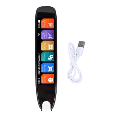 Translator Pen Black 3.69 Inch IPS Touch Screen Instant Text To Speech High Accuracy 142 Languages