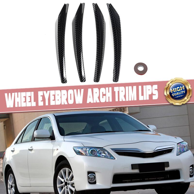 4x CARBON FIBER BLACK Car Modified Wheel Eyebrow Arch Trims  Strip Fender Flares
