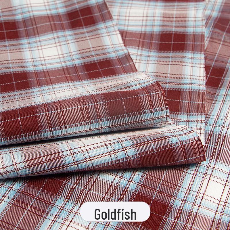 Japanese Plaid Pleated Skirt Fabric - Yarn-Dyed Polyester for DIY Scrunchies & Crafts