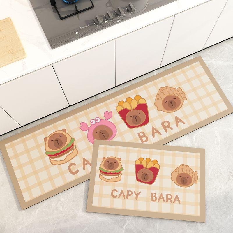 Cartoon Kitchen Floor Mat, Water-absorbing, Dirt-resistant and Non-slip Mat, Household Diatom Mud Floor Mat, Restaurant Bar Floor Mat, Diatom Mud