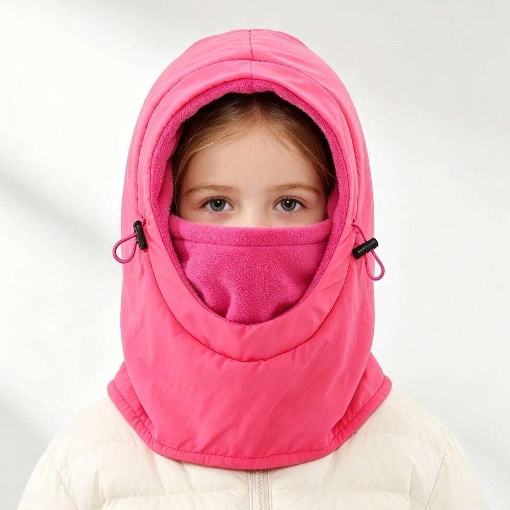 Windproof Winter Balaclava Hat Adjustable Drawstring One-piece Hat Scarf Soft Ear Protection Cap