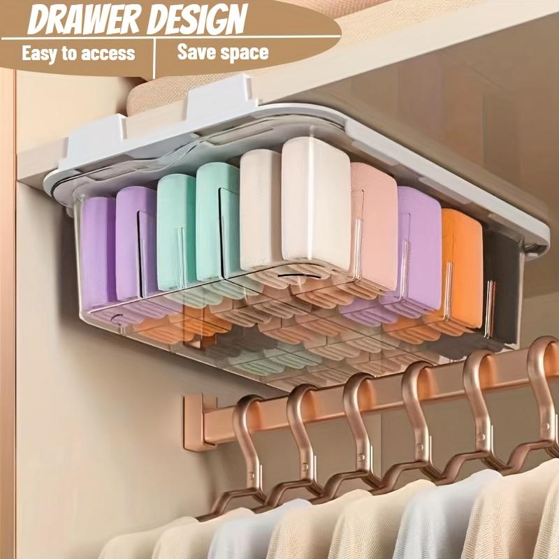 15-Compartment Hanging Underwear Organizer, Plastic Wall-Mounted Storage Box for Socks and Drawers, Space-Saving Transparent Closet Shelf Divider