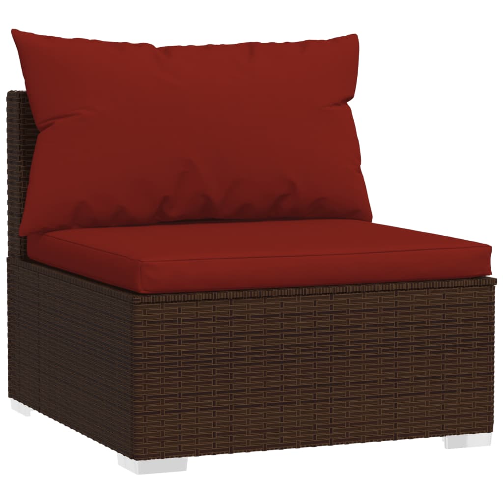 Vidaxl 4-Cz. Garden Lounge Set, Cushions, PE Rattan, Brown