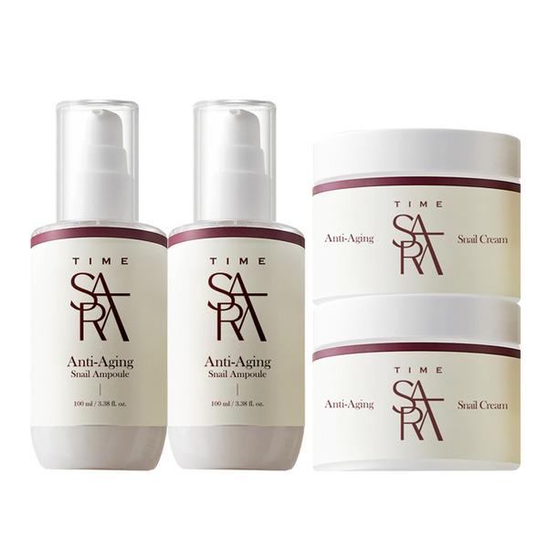 TIME SARA Anti-Aging Snail Ampoule (2 x 100ml) + Cream (2 x 100ml)