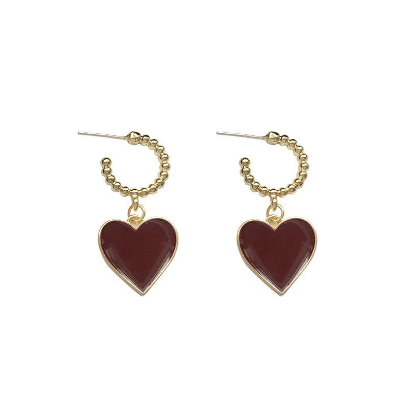 

Sweet Girl Earrings Fashion New Earrings Red Love Net Red Earrings Temperament Personality Earrings Women s Wholesale Oorbellen красный