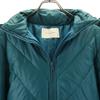 Nano Universe Hybrid Down Jacket M Blue Green With Raccoon Fur Women Used