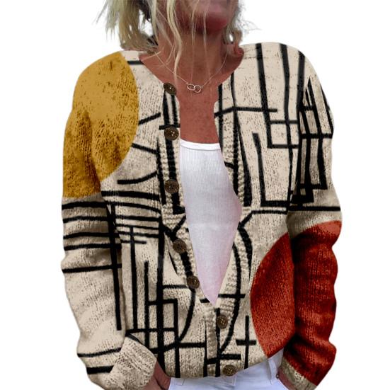 

Женский свитер, пальто, круглый вырез, длинный рукав, анималистичный принт, вязаная верхняя одежда, свободный крой, открытый спереди, кардиган XL