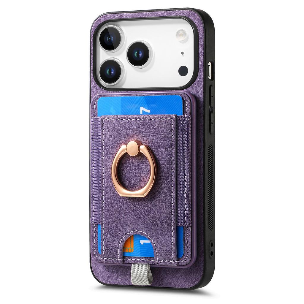2 In 1 Detachable Vertical Cards Solt Ring Holder Wallet Leather Case For iPhone 17 Pro Max 16 15 14 13 12 11 Plus 16E Cover