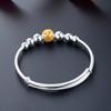 S999 Foot Silver Ball Bracelet for Women, Simple and Unique, Versatile, Retro Style Silver Bracelet, Personalized Silver Bracelet Accessories