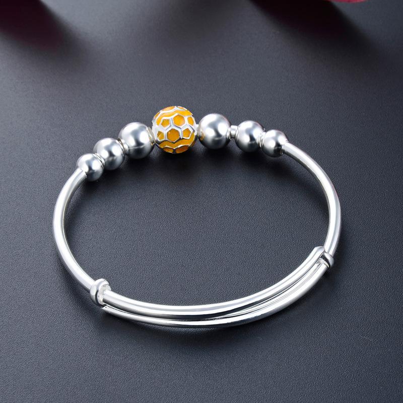 S999 Foot Silver Ball Bracelet for Women, Simple and Unique, Versatile, Retro Style Silver Bracelet, Personalized Silver Bracelet Accessories