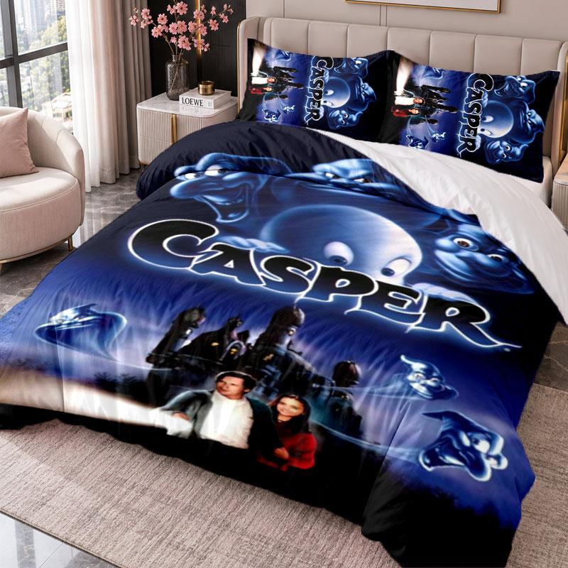 Casper the Friendly Ghost 3Pcs Bedding Set Duvet Cover With Two Pillowcases For Bedroom Home Decoration