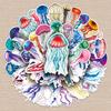 50 Waterproof Jellyfish Graffiti Stickers: Creative Marine Life Watercolor for Luggage, Phone Cases, and Decoration
