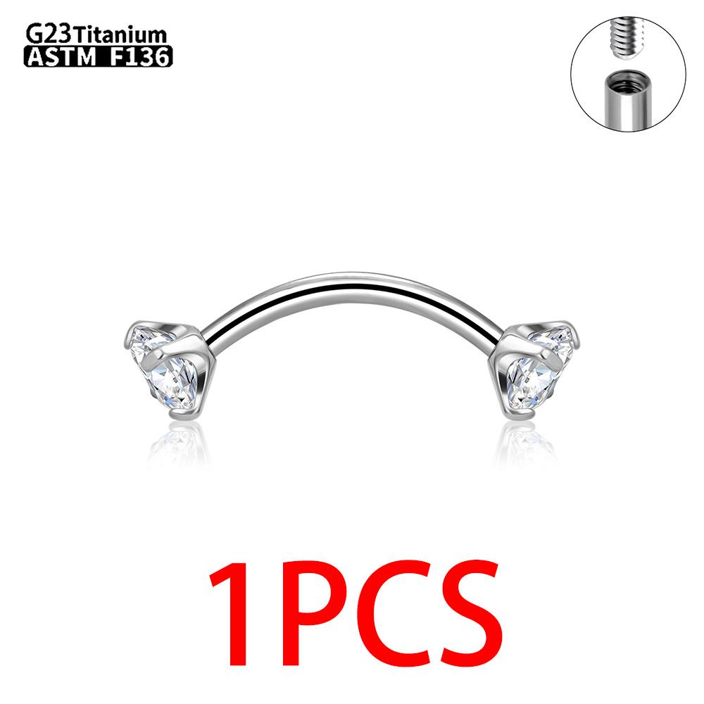 1/5PCS G23 Titanium internal thread Labret Lip Stud Piercing Eyebrow Body Jewelry Nose Ring C rod For Women Septum Piercing