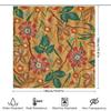 Floral Print Shower Curtain Bathroom Decor, Waterproof Fabric For Home Use, Water Absorbent, Flower Patterns In Green, Pink Yell