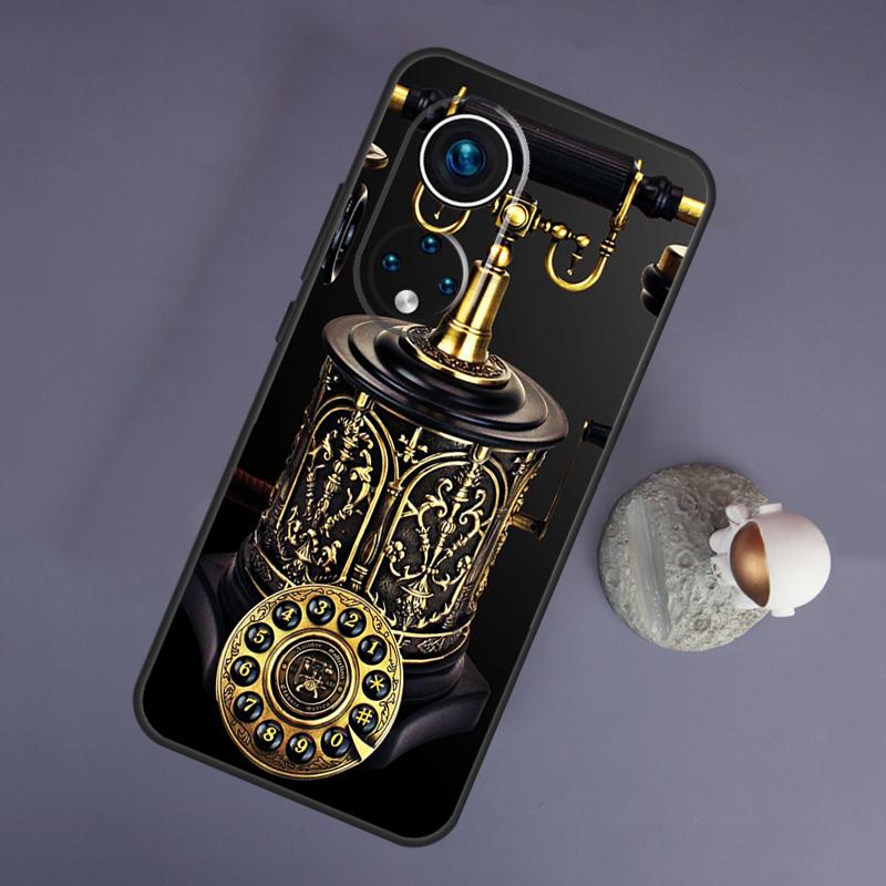 Retro Telephone Rotary Dial For Huawei Honor Magic 5 Lite 70 50 X8 X9 a P20 P30 P40 P50 P60 Pro P Smart Nova 9 5T Case