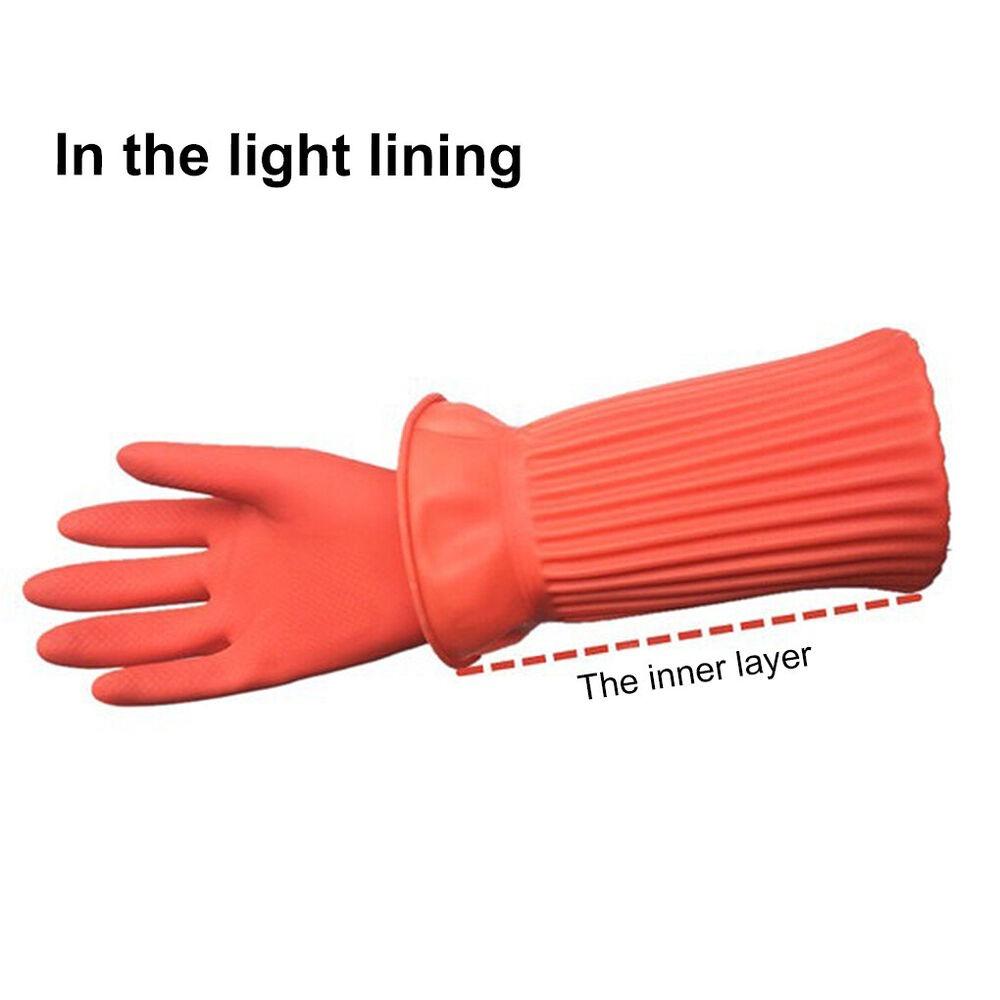 1Pair Extended Kitchen Wear-Resistant Anti-Backflow Long Sleeve Household Gloves Work Gloves