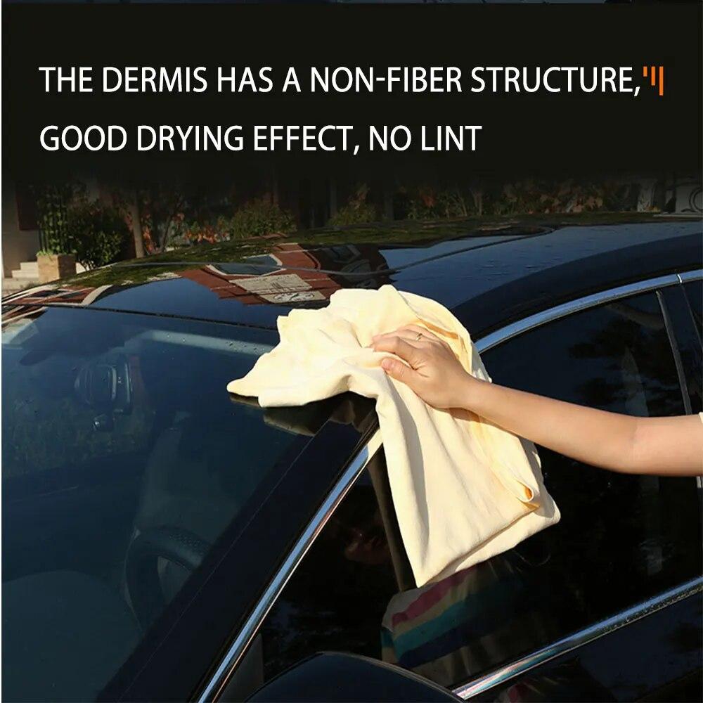 40x70CM Natural Deer Skin Cleaning Cloth for Car Wash Care, Quick Dry Cleaning Towels, High Water Absorption Glass Drying Cloth