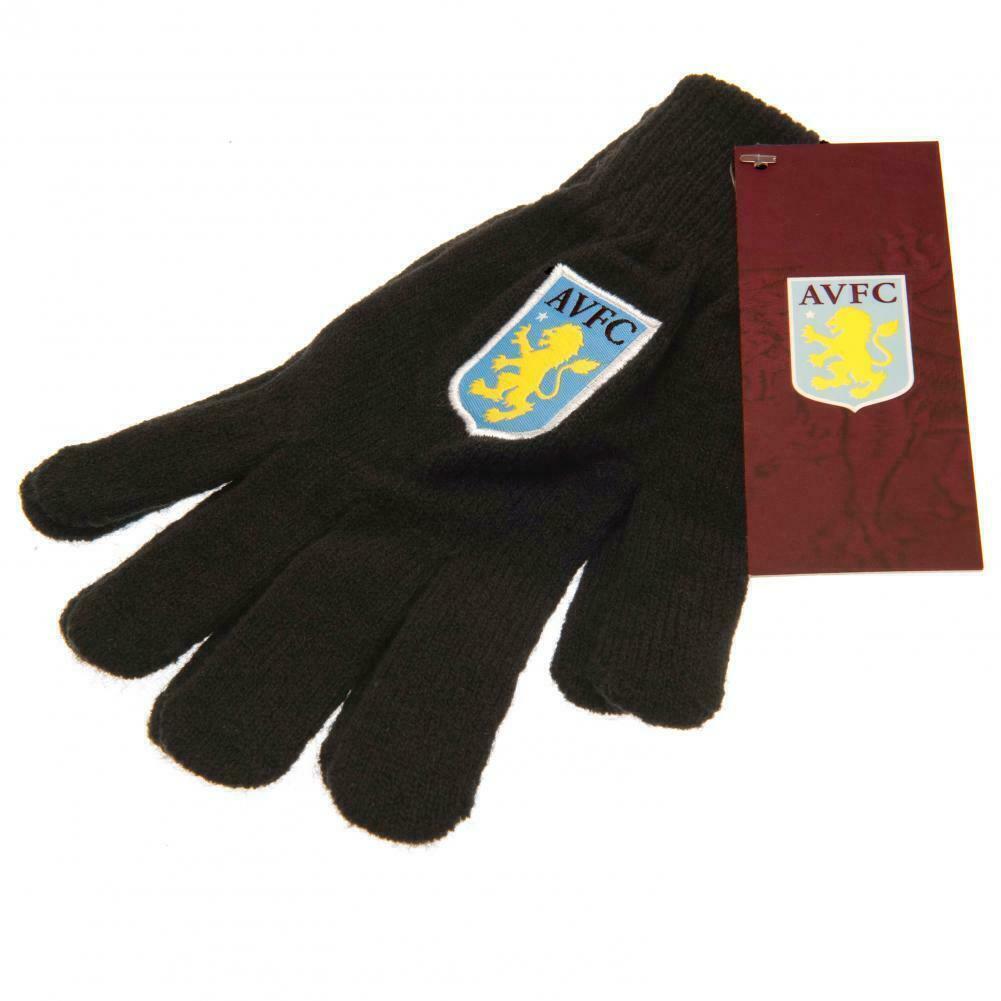 Aston Villa FC Childrens/Kids Knitted Gloves