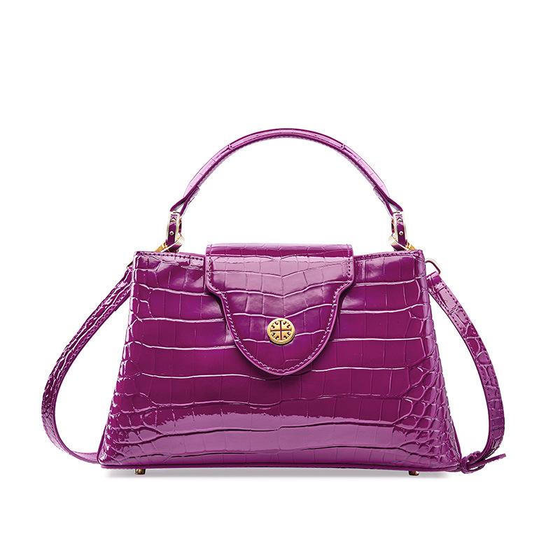 Single Shoulder Zipper New Luxury Cowhide Women's Bag Casual Fashion Solid Color Handbag