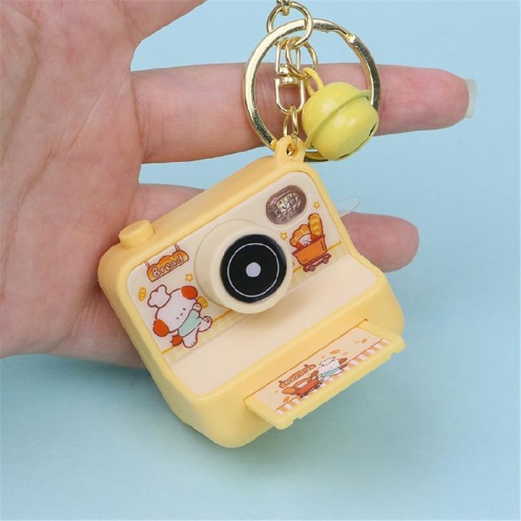 Imitation Camera Shape Keychain Decoration with Press Play Sound and Auto Glowing LED Nighttime Visibility Enhancer