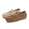Women's Loafers Cow Suede Square Toe Flat Shoes for Women Large Size Shallow Mouth Soft Sole Female Moccasins