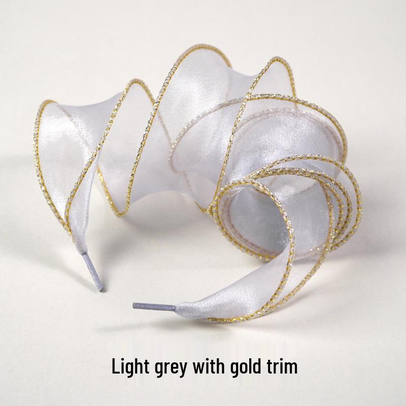 Fairy Wave Silk Chiffon Curly Shoelaces for German Trainers and Air Force One - Canvas Rope, 1 Pair