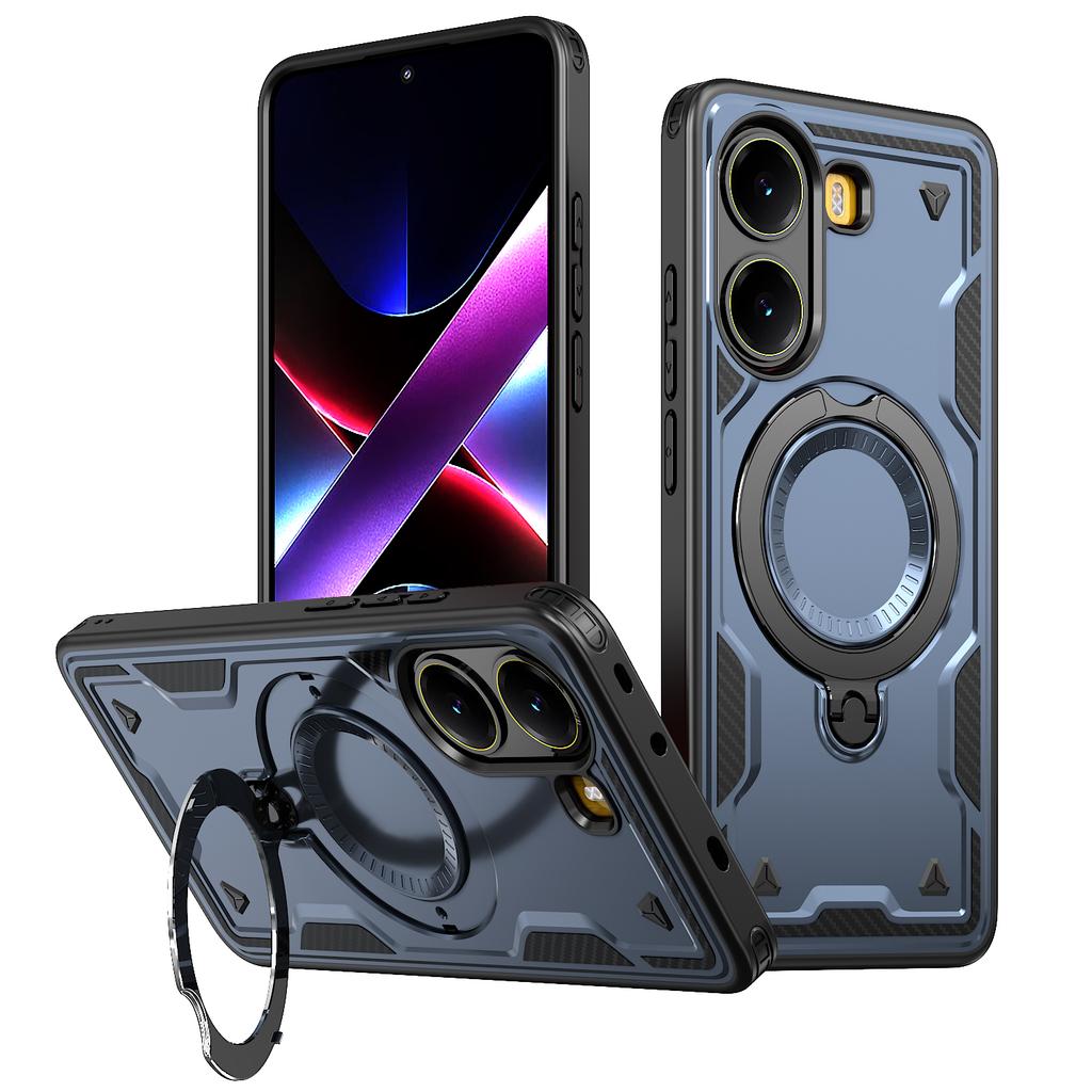 Shockproof Bumper For POCO X7 Pro Magnetic Ring Rotating Folding Bracket Phone Case For POCO F7 Ultra X6 M6 Pro Dual Layer Cover