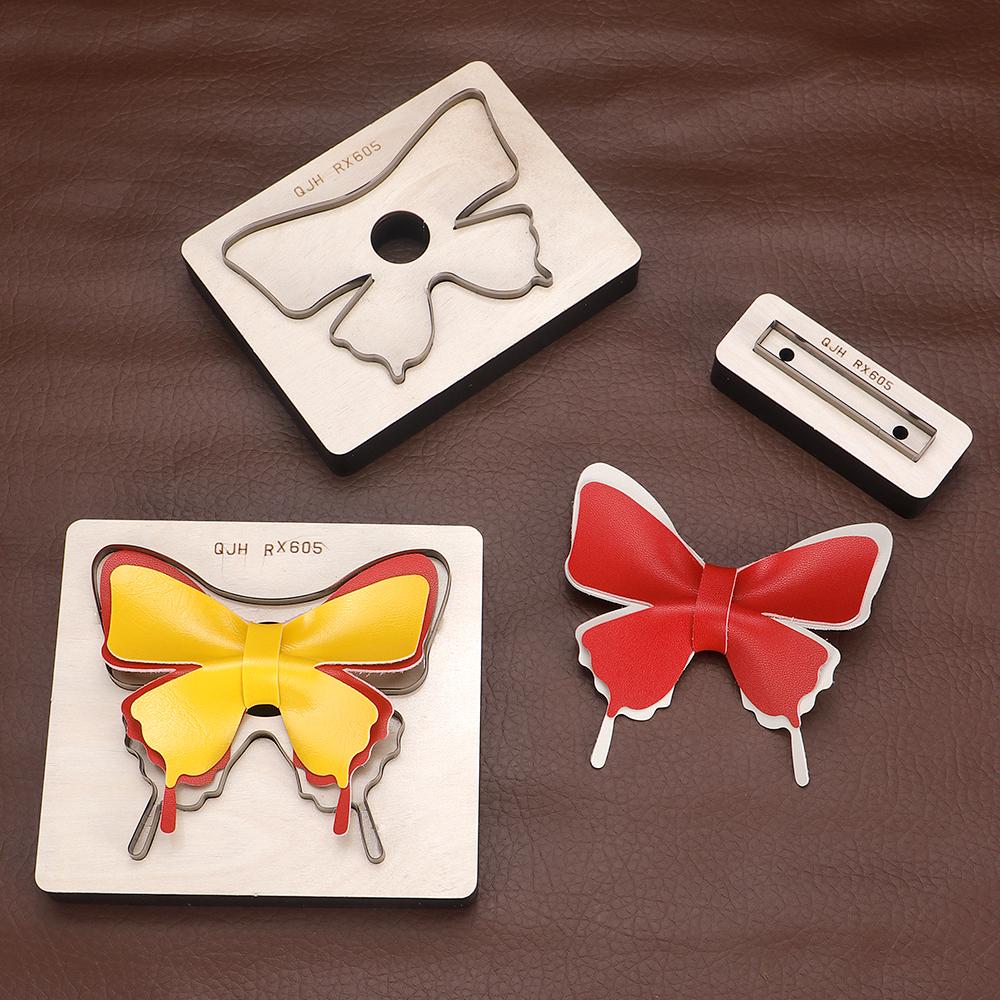 1set DIY steel stamping punch mold, bow shaped cutting die template for leather punching & cutting, DIY handicraft drilling tool