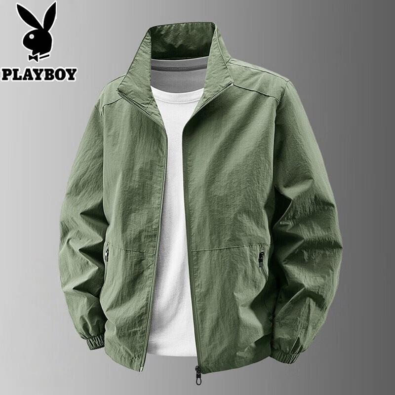 PLAYBOY Men's Thin Casual Stand-up Collar Jacket