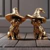 Alloy Witch Cat Figurine Vintage Finish Fine Carvings Perfect For Halloween Home Desktop Gothic Decor