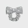 Ribbon Hair Scrunchie Grey Dot