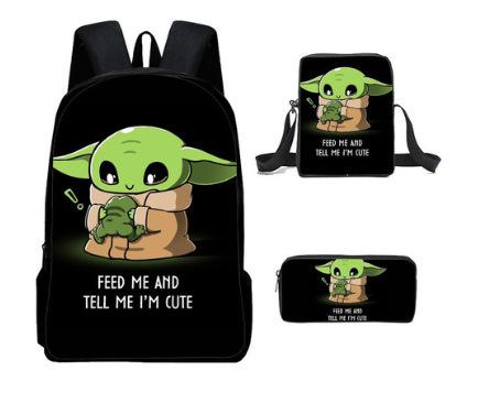 Sada batohů Baby Yoda 3dílná Školní taška pro děti Batoh pro batolata