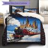 Juego de Ropa de Cama con Estampado de Dibujos Animados Colcha Funda de Colcha Funda de Almohada Decoración del Hogar Regalo de Cumpleaños (1 * funda nórdica + 2 * fundas de almohada, sin núcleo)