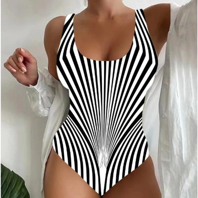 2024 Novos Maiôs Femininos de Uma Peça Moda Cintura Alta Sexy Maiô Feminino Fino e Conservador Tamanho Grande Maiô Praia Biquíni 5XL