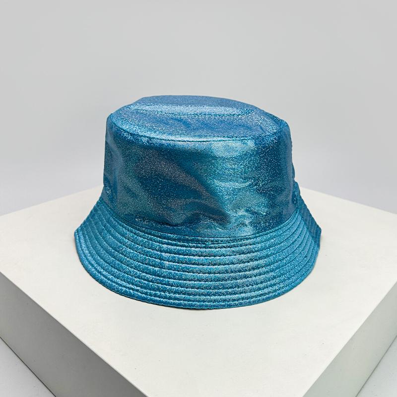Fisherman Bucket Reflective Visibility High Color Multi Leather PU Faux Women  Men For Neutral Gender Fresh Caps Hats Double Sided Sunshade