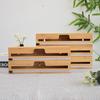 Bamboo Wood Wall-Mounted Kitchen Storage Rack and Foil Cutter