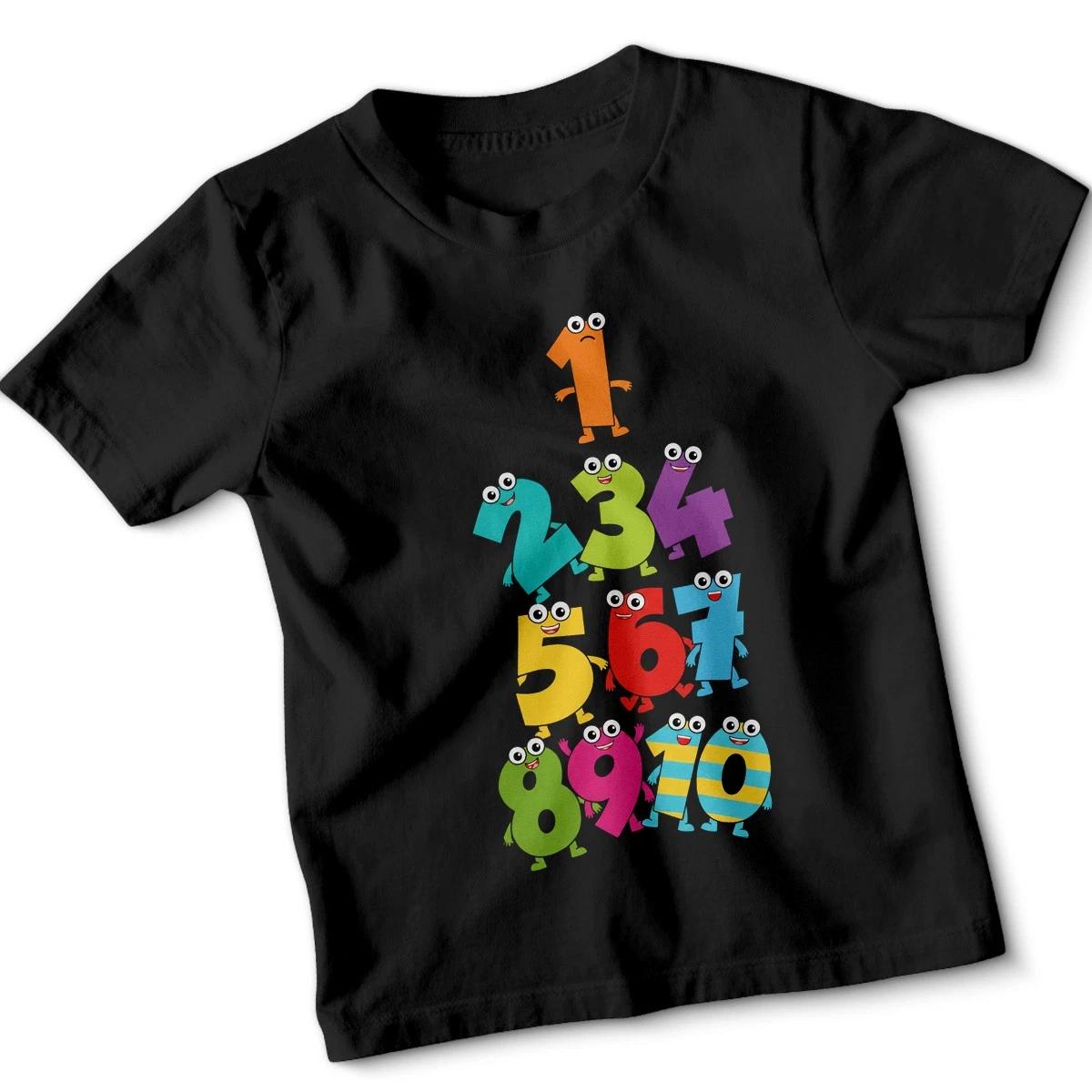 Counting Numbers Day 1-10 Education Maths Day Kids T-Shirt Playful Learning Tee L