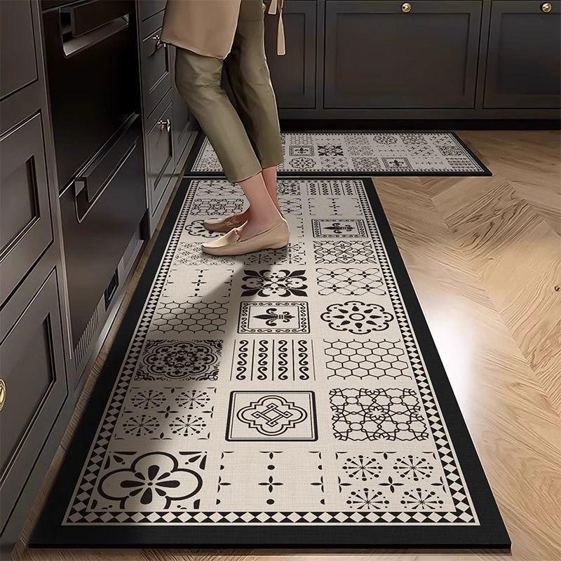 Non-Slip Diatomaceous Earth Kitchen Mat Set - Dirt-Resistant, Easy-Care, Absorbent, Two-Piece Foot Pad Carpet