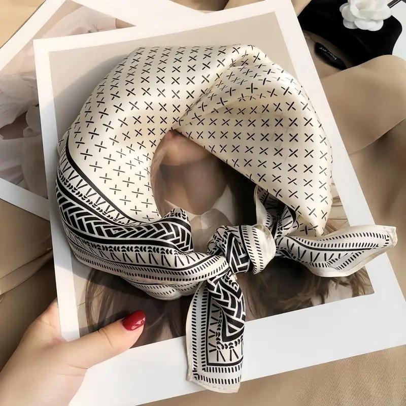 High-End Retro Korean-Style Silk Square Scarf: Versatile Fashion Accessory for Women