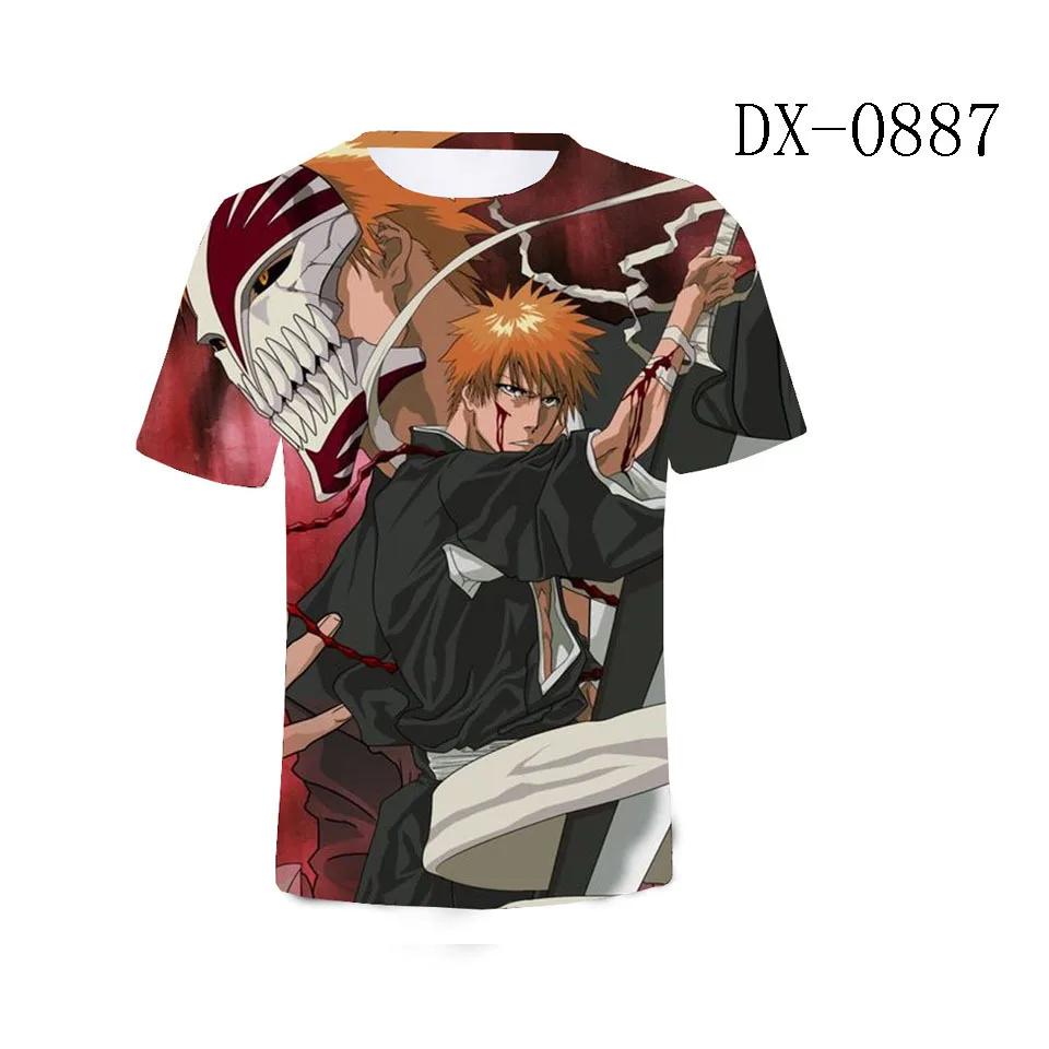 Summer Round Neck 3D Anime Bleach Printed Top Fashionable Casual Short Sleeved Children's Boy T-shirts