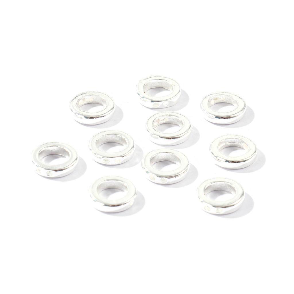 10 PCs Brass End Caps Bead Tip Double Hole Connector Round Rings End Caps For Necklace Bracelet Jewelry Making Accessory 9mm Dia